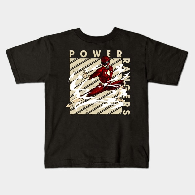 Silver Power Ranger's Blazing Standoff Kids T-Shirt by RonaldEpperlyPrice